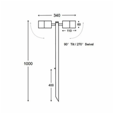 3A-Lighting Spike Lights Garden Spike 2 Lights Adjustable Lights-For-You 3132